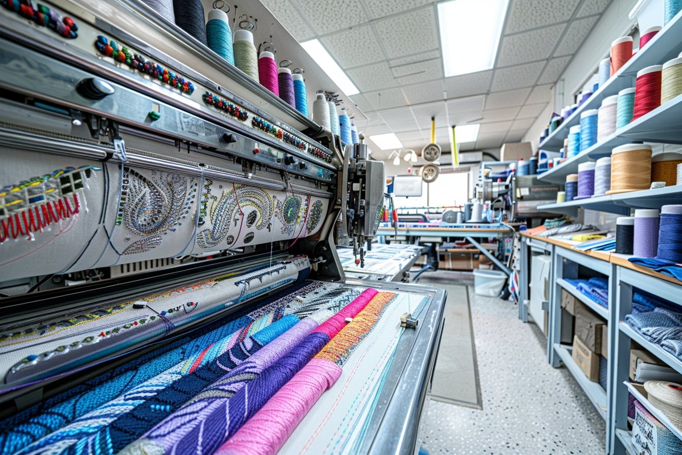 Comment vérifier la compatibilité d'une machine à broder industrielle avec différents types de tissus ?