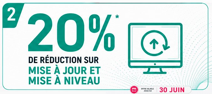 20 % de promotion pour mise à jour et up-grade de logiciels de broderie