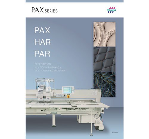 Brochure d'une machine à broder "spécial" pour des travaux de perforation, de couture et de broderie sans jamais déplacer le support de la table.