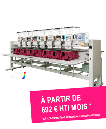 Exemple de financement d'une brodeuse multi-têtes industrielle de type canon - modèle premium