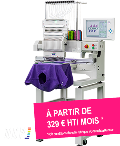 Exemple de financement d'une brodeuse mono-tête industrielle de type canon - modèle haut de gamme